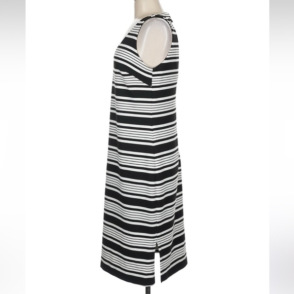 BETSEY JOHNSON Size 8 Medium M Striped V-Neck Stretch Bodycon Midi Dress - Picture 5 of 9
